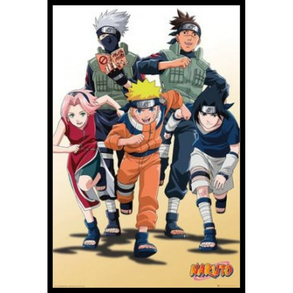 NARUTO Run Laminated & Framed Poster (24 x 36) - Walmart.com - Walmart.com