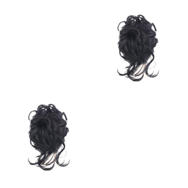 Guardoinrt High Temperature Fiber Messy Hair Buns Natural And Beautiful Fit For Any Face Shape Fit For Any natural black 2Set