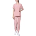 thumbnail image 2 of Camisetas para Mujer Verano Otoño Manga Corta Cuello En V Trabajo Scrub Plain Tops Camisas Mujeres 2024, 2 of 5