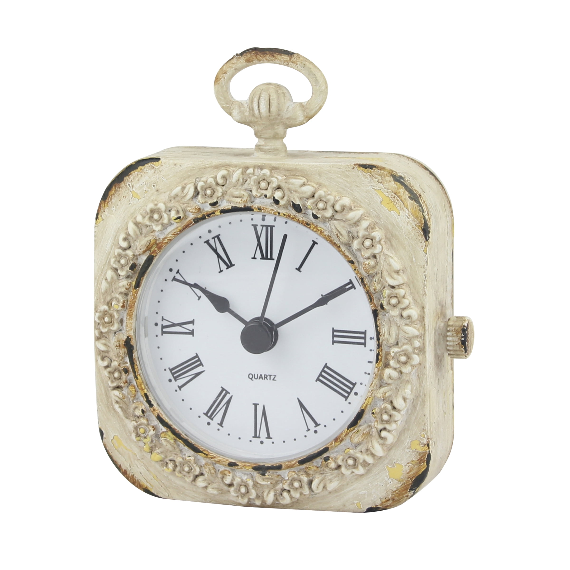 Small Weathered White Tabletop Clock
