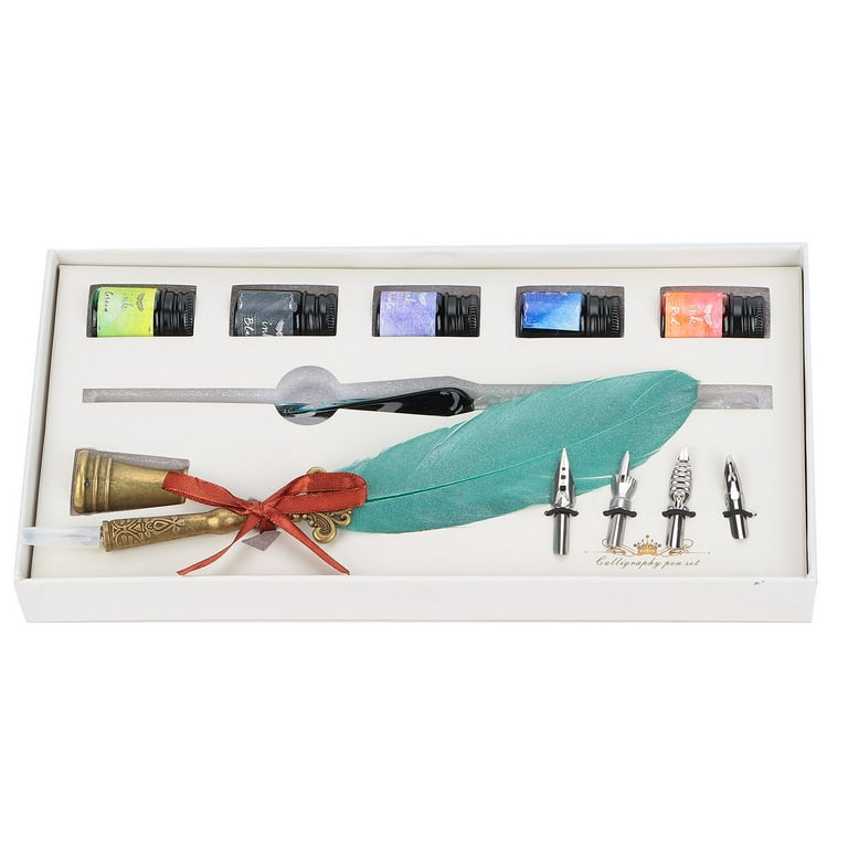 Quill Pen Feather Pen and Ink Set,Calligraphy Pen Set for