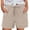 501_Khaki, variant on Jxximdong Cargo Shorts for Women, Fashionable and Casual Solid Color Wrinkle Cloth High Waist Pocket Shorts, Black Women's Casual Shorts