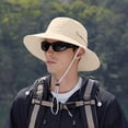 thumbnail image 2 of QASIEATN Everyday Wear Accessories for Women Outdoor Hiking Sun Hat Solid Wide Brim Bucket Hat Casual Breathable Fishing Cap, 2 of 9