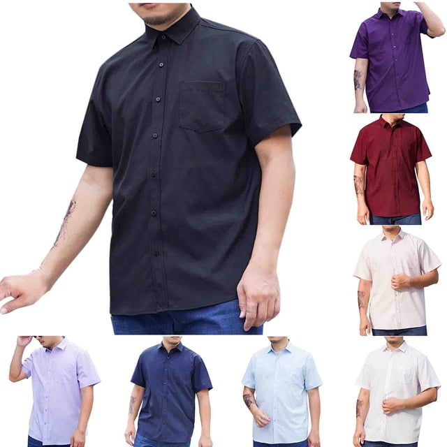 breaise Tshirts for Men Big and Tall Casual Button Down Shirts Short Sleeve Summer Work Shirt Vacation Camp Collared Shirts