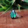 thumbnail image 6 of Green Emerald Ring, 925 Sterling Silver Ring, Statement Ring, Prong Setting Ring, Boho Jewelry, Unisex Jewelry, Artisan Jewelry, Pretty Ring, 6 of 6