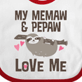 thumbnail image 4 of Inktastic My Memaw and Pepaw Love Me Sloth Girls Baby Bib, 4 of 4