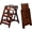 Walnut, variant on 3-Step Ladder Stool, Wooden Folding Step Stool for Home & Kitchen, Solid Pine with Non-Slip Steps & Anti-Scratch Shoe Covers, 337lb Weight Capacity, Space-Saving, No Assembly Required (Walnut)