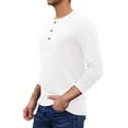 thumbnail image 3 of Iceglad Mens Fashion Casual Front Placket Basic Long Sleeve Henley T-Shirts, 3 of 9