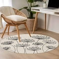 thumbnail image 4 of Small Round Rug 3Ft Washable Non-Slip, Farmhouse Dandelion Circle Area Rugs for Living Room Bedroom, Spring Modern Country Flower Black Beige Indoor Floor Mats Carpet Runner for Home Decor, 4 of 8