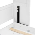 thumbnail image 6 of Euroco Wood Queen Size Murphy Bed with LED Light, Convertible Wall Bed with Cabinet, White, 6 of 14