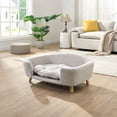 thumbnail image 3 of CQSXDA Elevated Dog Bed Frame For Small Dog Corduroy Couch Bed With Supportive Foam Rubber Wood Legs, Beige, 3 of 10