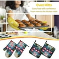 thumbnail image 6 of Many Flamingoes Painting Print Oven Mitts and Pot Holders Sets 4 Piece Set Kitchen Women Men Cooking Baking Microwave Heat Resistant, 6 of 6
