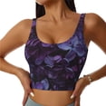 thumbnail image 2 of Picia Lilac Sports Bra for Women,Padded Strappy Sports Bras Medium Support Yoga Bra with Removable Cups,Running Yoga Bra-, 2 of 9