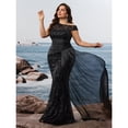 thumbnail image 6 of AURA Plus Size Evening Dress Sequin V Neck Sleeveless Party Long Slim Fit Polyester Summer, 6 of 8