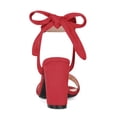 thumbnail image 2 of BLISSFUL STEP Women's Sandals Ankle Tie Back Open Toe Block Heels Red 5.5, 2 of 8