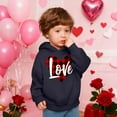thumbnail image 4 of Sudadera con capucha y estampado de corazón de San Valentín, sudadera de manga larga para niños y niñas, chaqueta para niñas de talla mediana y grande., 4 of 7