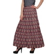 thumbnail image 4 of Moomaya Jupe Longue Imprimée pour Femmes Style Portefeuille Grande Taille Jupe Maxi à 3 Niveaux, 4 of 6