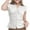 White, variant on Womens Business Shirts Lapel Collared Solid Color Short Sleeve Button Down Blouses Casual Basic Top Loose Fit