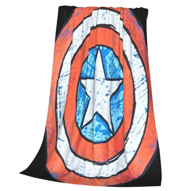Manta con diseño de escudo del Capitán América, decoración de
