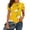 Yellow A, variant on Enjoytime Women's Blouses Floral Printed Round Neck Short Sleeve Shirts Spring Fashion Dressy Business Casual Tops