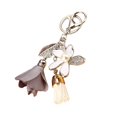 thumbnail image 1 of Flower Keychain Rhinestone Tassel Leaf Key Ring Women Wallet Bag Pendant Charms Gray, 1 of 8