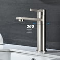 thumbnail image 3 of Single Handle Sink Vanity Bathroom Faucet,Brushed Nickel Stainless Steel Bath Faucets Bathroom Sink Faucets, 3 of 8