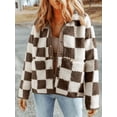 thumbnail image 6 of Jackets For Women Causal Sherpa Fall Jacket Loose Button Down Plaid Winter Coats, 6 of 6