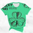 thumbnail image 4 of KIHOUT Nouveaux Arrivlas T-Shirts pour Femmes Fête de la Saint-Patrick, Mode Grande Taille Col Rond Manches Courtes T-Shirt Imprimé Vert, Taille P-5TG, 4 of 5
