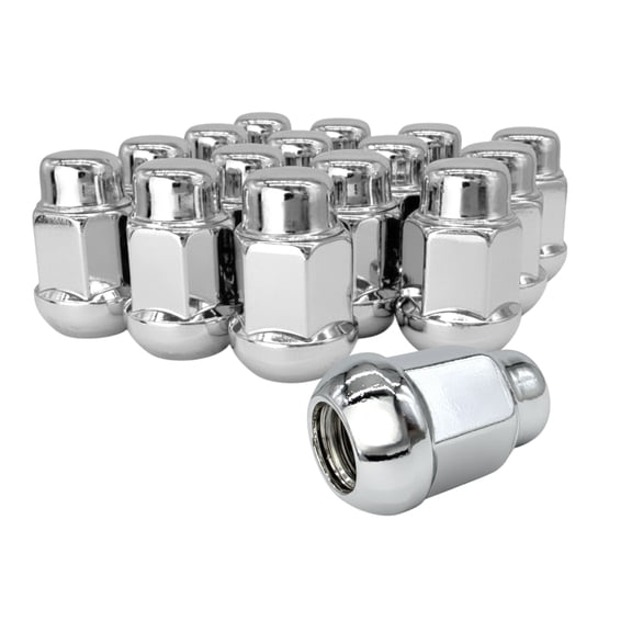 20 Chrome Radius Ball Seat 12x1.5 OE Original Equipment Wheel Lug Nuts - 3/4, 19mm Hex - 1.38 Inch Tall -  Fits Many Honda and Acura Wheels