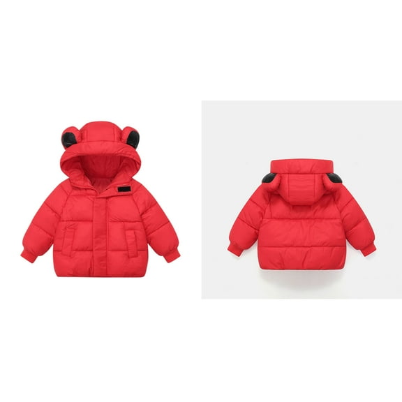 Toddler Winter Coat,Baby Girls Puffer Coat Cute Bear Ear with Hoods Lightweight Puffer Jacket for Baby Toddler Winter Warm Outerwear Baby Girl Winter Clothes