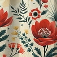 thumbnail image 4 of Designart "Nostalgic Florals In Red And Beige" Floral Blackout Curtain Single Panel, 4 of 4