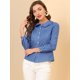 thumbnail image 5 of INSPIRE CHIC Blusa De Manga Larga Clásica De Mezclilla Para Mujer Azul L, 5 of 6