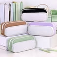 thumbnail image 6 of Veeogra Green & White Double Layer Pencil Pouch,Zipper Pencil Pouch,Aesthetic Stylish Case,Stationery Storage Bag,Pen Organizer Case,Utility Tool Pouch,Stationery Supplies Holder,Adult Office Storage, 6 of 9