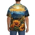 thumbnail image 5 of Cauagu Sunset Sky Sunflower Men's Short Sleeve Button Down Hawaiian Shirt for Men Bowling Shirts Casual Summer Beach Shirt,Large, 5 of 6