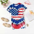 thumbnail image 4 of Grblisyd 4th of July Dresses for Girls Red White and Blue USA Patriotic Dress American Flag Crew Neck Short Sleeve A Line Dress Size 7, 4 of 6