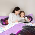 thumbnail image 4 of Castle Fairy Cool Black Girl King Size Comforter Sets 3pcs,Music Heart Art Comforters King Size,Purple,1 Comforter and 2 Pillowcases, 4 of 6