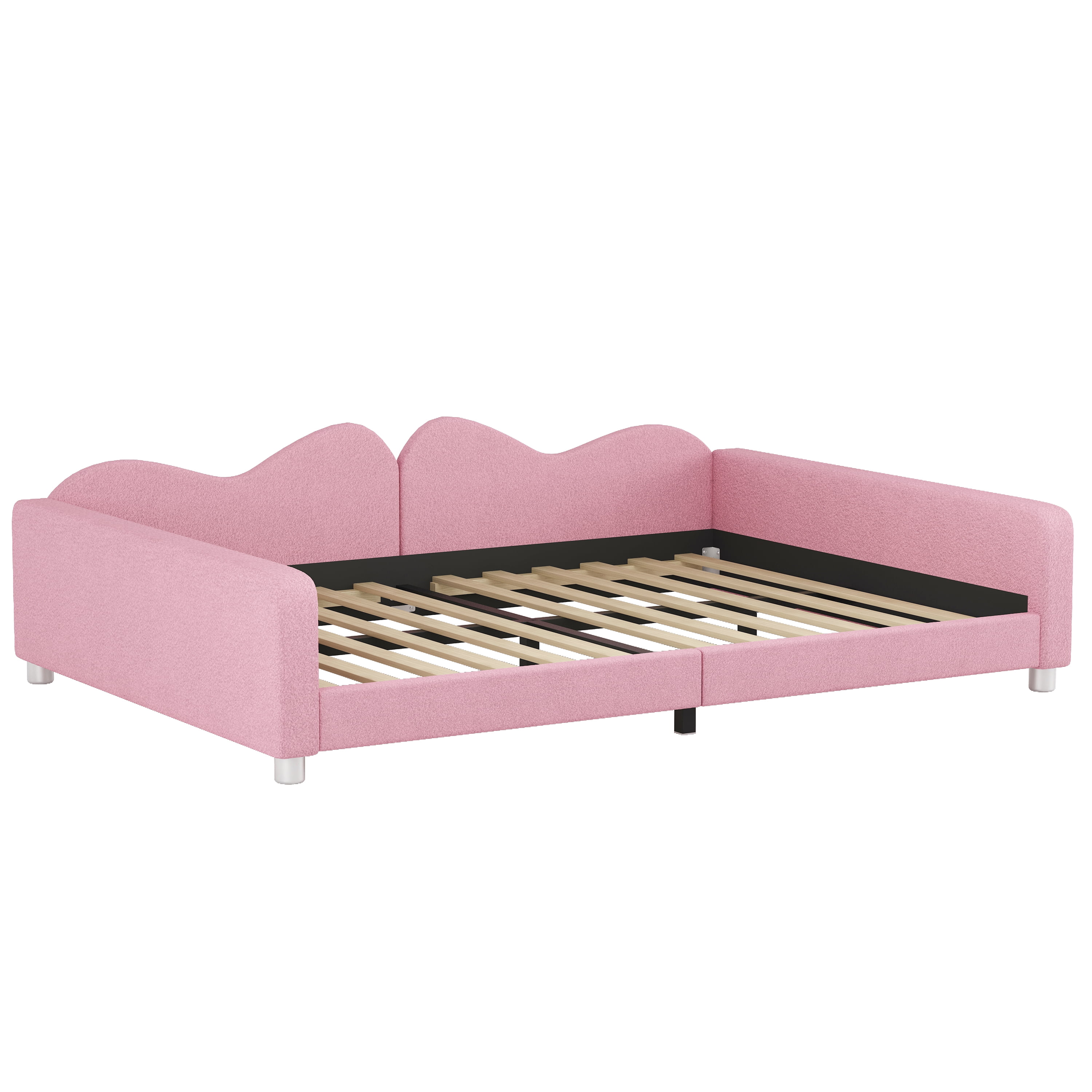 Euroco Upholstered Full Size Daybed for Bedroom, Pink
