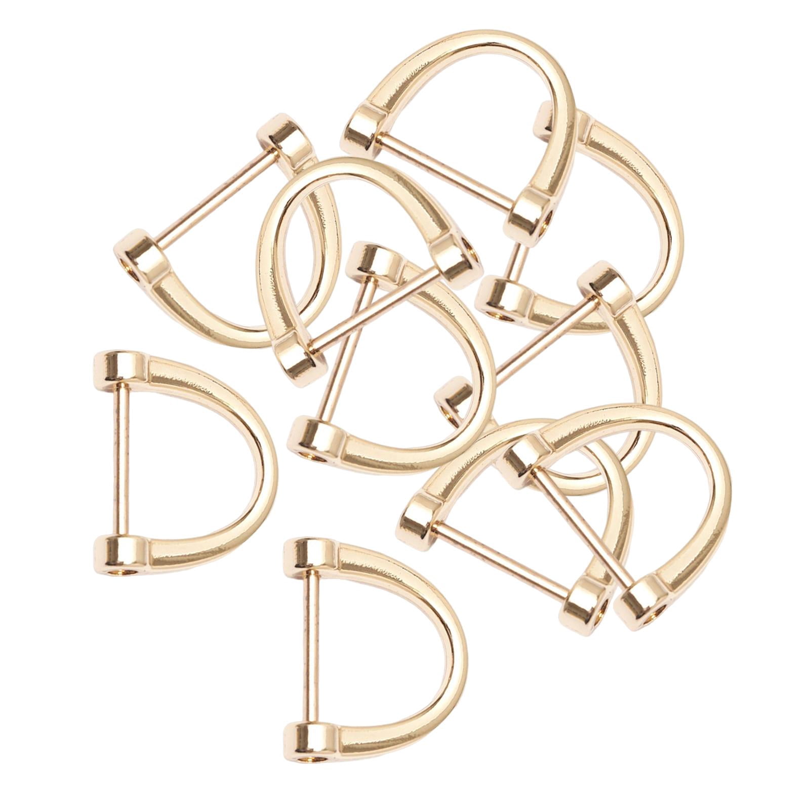 Milageto 3x10 Pieces D Rings Keychain Buckles for DIY Backpacks Replacement Golden 4 Pcs