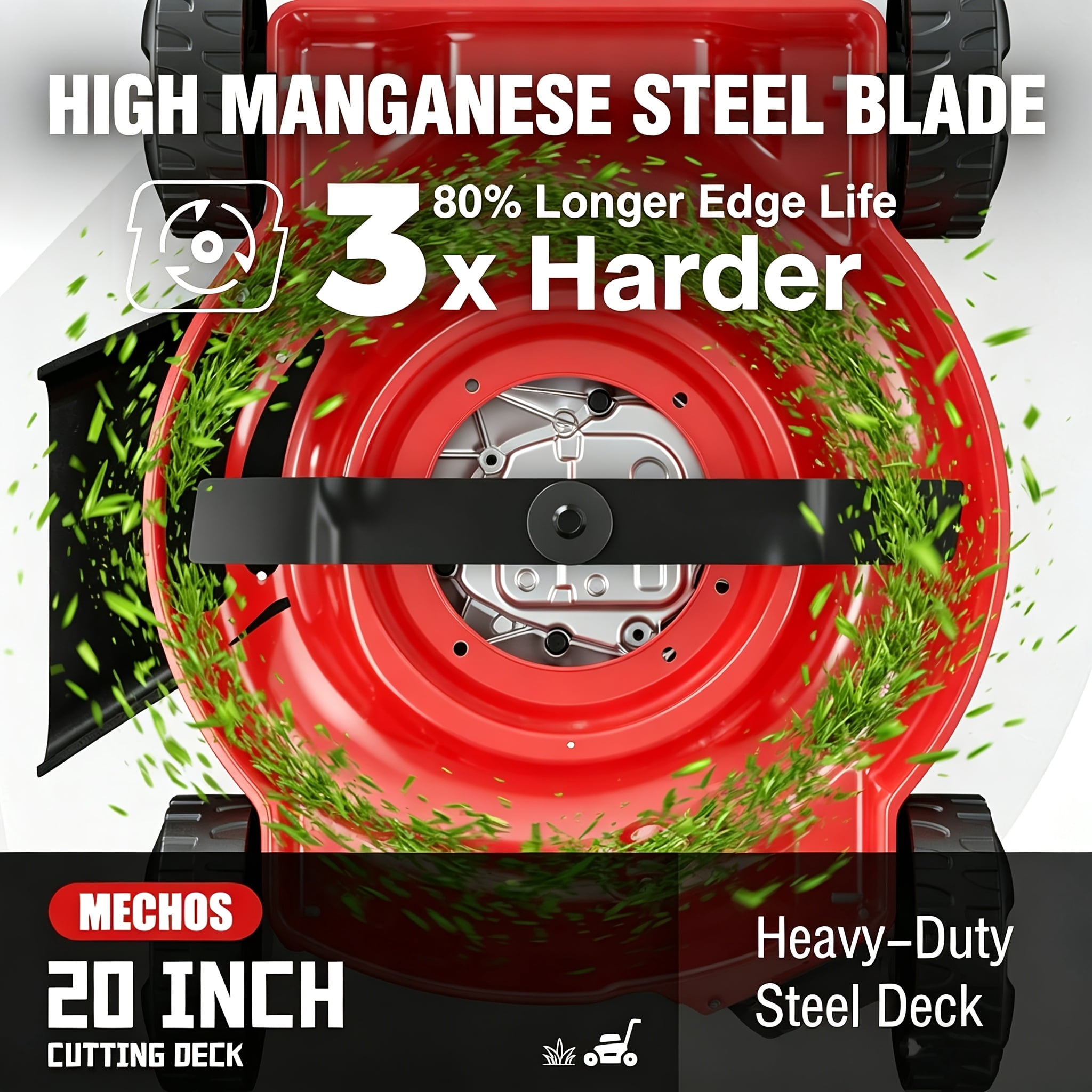 Datingday 20" 144cc 4-Cycle Gas Walk Behind Lawn Mower, 3-Position Cutting Height Adjustment, Lightweight Hand Push Mower for Small Yards <1/4 Acre