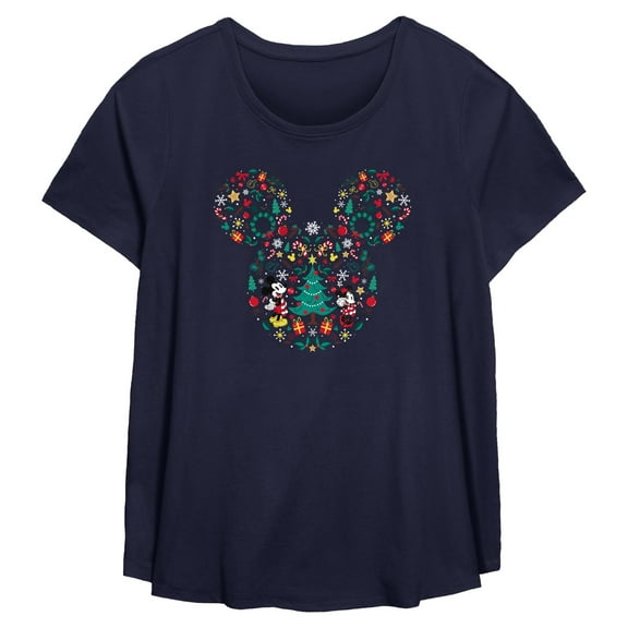 Womens Mickey & Friends Christmas Wonderland Icon Collage T Shirt