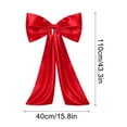 thumbnail image 3 of Christmas Bow Large Satin Ribbon Bow Decorations for Christmas Tree Birthday Party Backdrop Wall Decor Wedding Supplies (Red), 3 of 6