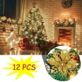 thumbnail image 4 of Christmas Artificial Flowers 12 Pcs Artificial Christmas Flowers Decorations Glitter Xmas Tree Flower Ornaments Arrangements Wedding Table Decor, 4 of 5