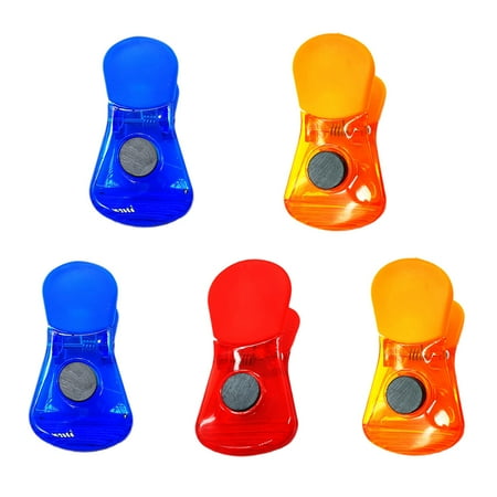 

5Pcs Plastic Food Bag Sealing Clips Bag Sealer Reusable Fresh-Keeping Clamp Sealer Kitchen Magnet Holder (Random Color)