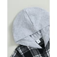 thumbnail image 4 of Toddler Boys Girls Halloween Plaid Shirts, Short Sleeve Hooded Tops, 4 of 8