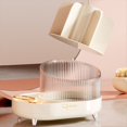 thumbnail image 5 of Organizador de Soporte para Brochas de Maquillaje, Encimera Organizadora de Maquillaje Giratoria 360°, Almacenamiento Brochas Maquillaje Giratorias Transparentes con 7 Ranuras, 5 of 5