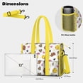 thumbnail image 5 of Teacher Tote Bag,Colorful Softball and Fashion Icons Pattern Teacher Utility Tote Bag,Large Work Tote Bags for Women with Multiple Pockets,Top Zipper Closure,13.8x10.6x6.7 Inch, 5 of 5