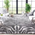 thumbnail image 3 of SAFAVIEH Cottage Eadaoin Zebra Indoor/Outdoor Area Rug, Light Grey/Grey, 8' x 10', 3 of 6