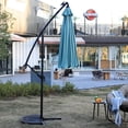 thumbnail image 3 of 10ft Solar LED Offset Market Umbrella / Hand-Crank Lift for Easy Adjustment, 3 of 6