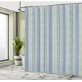thumbnail image 4 of Ambesonne Folk Shower Curtain, Vertical Chevrons and Strips, 69"Wx70"L, Green Dark Ceil Blue, 4 of 4