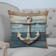 thumbnail image 4 of Pillow Covers 16x16 Set of 2, Vintage Anchor Throw Pillow Covers Decorative Couch Cushion Cover, Retro Farmhouse Nautical Wooden Microfiber Soft Square Pillowcases for Bedroom Living Room Sofa, 4 of 7